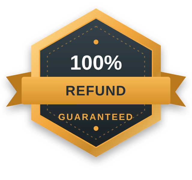 100% refund guaranteed badge